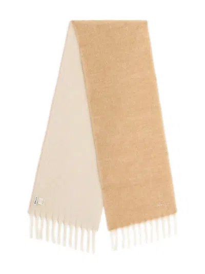 Bally Two-tone Logo-embroidery Scarf In Brown