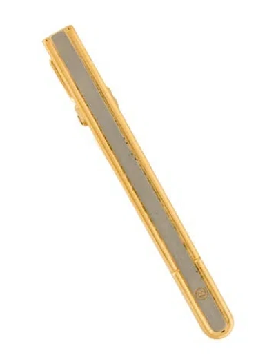 Pre-owned Bally Two Tone Logo Tie Clip In Multi