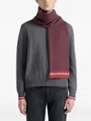 Bally Two-tone Ribbon Scarf In Burgundy