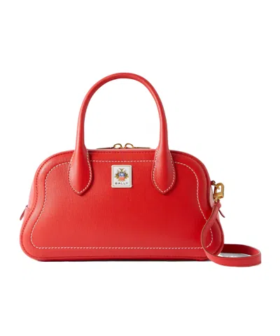Bally Unda Appliquéd Leather Tote In Red