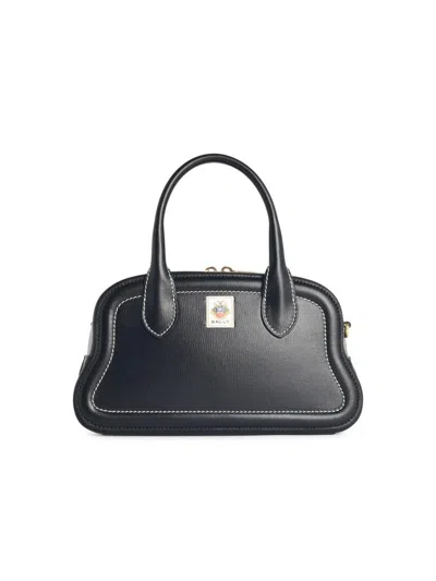Bally 'unda' Black Grenade Leather Bag In Gray