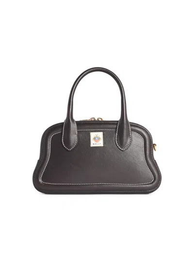Bally Unda' Ebony Garnet Leather Bag In Gray