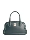 Bally Garnet Leather Shoulder Bag With Top Handles In Green