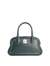 Bally Garnet Leather Shoulder Bag With Top Handles In Green