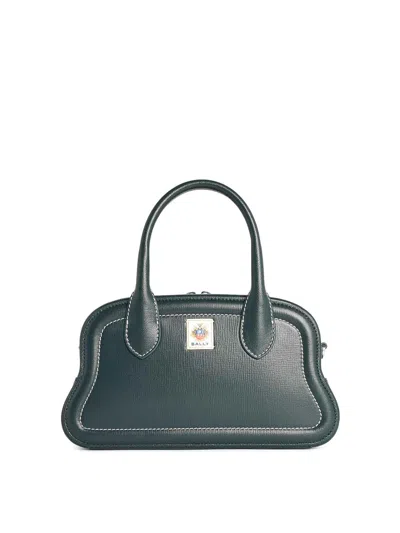 BALLY UNDA SEAWEED-COLORED GARNET LEATHER BAG