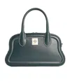 Bally Garnet Leather Shoulder Bag With Top Handles In Green