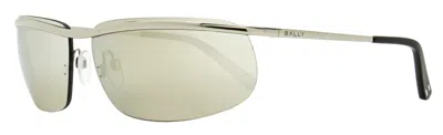 Bally Unisex Shark Rimless Sunglasses By0111 16c Palladium/black 68mm In Silver