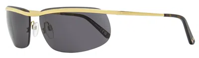 Bally Unisex Shark Rimless Sunglasses By0111 32a Gold/havana 68mm In Multi