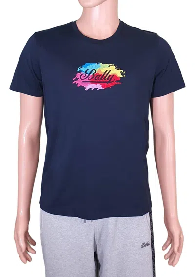 Bally Unisex Short Sleeve Logo T-shirt In Navy Blue