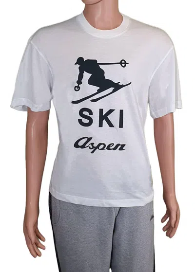 Bally Unisex Ski Aspen Graphic T-shirt In Bone In Grey