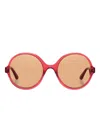 Bally Ursula Round-frame Sunglasses In Red