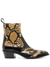Bally Vegas Python-print Boots In Black