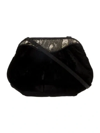 Pre-owned Bally Velvet Shoulder Bag In Black