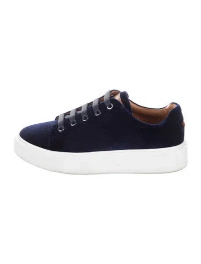 Pre-owned Bally Velvet Sneakers In Blue