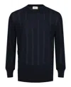 Bally Vertical-pattern Cashmere Sweater In Blue