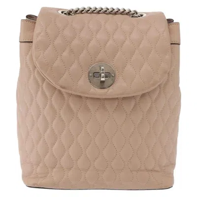 Pre-owned Bally Vintage Backpack Quilted Leather Leather Backpack Bag () In Pink