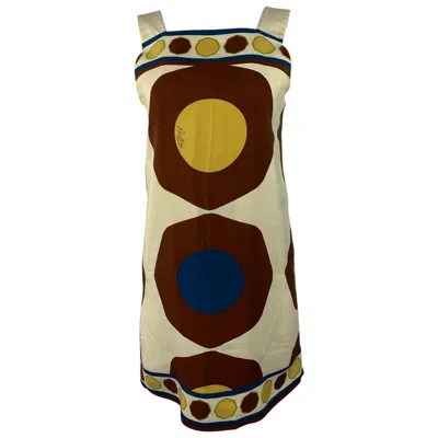Pre-owned Bally Vintage  Silk Ivory Sleeveless Mini Dress Size 6 In White