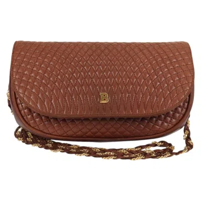 Pre-owned Bally Vintage Chain Shoulder Bag Quilted Leather Leather Shoulder Bag Bag () In Brown