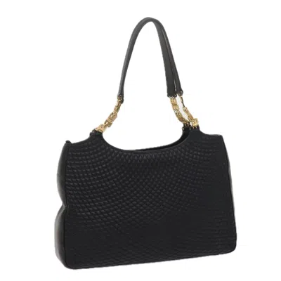 Pre-owned Bally Vintage Chain Shoulder Bag Quilted Leather Leather Tote Bag Bag () In Black