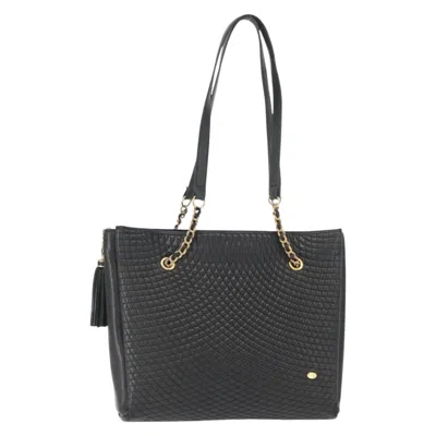 Pre-owned Bally Vintage Chain Shoulder Bag Quilted Leather Navy Leather Shoulder Bag Bag () In Blue