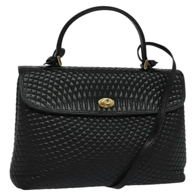 Pre-owned Bally Vintage Flap Handbag Quilted Leather Leather Handbag () In Black