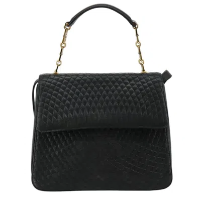 Pre-owned Bally Vintage Flap Handbag Quilted Leather Leather Handbag () In Black