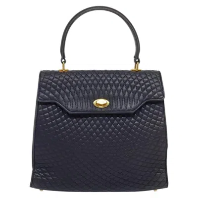 Pre-owned Bally Vintage Flap Handbag Quilted Leather Leather Handbag () In Blue