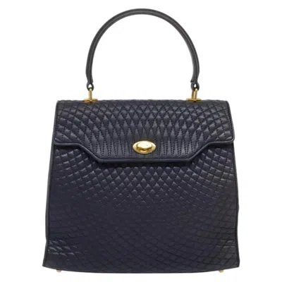 Pre-owned Bally Vintage Flap Handbag Quilted Leather Leather Handbag () In Blue