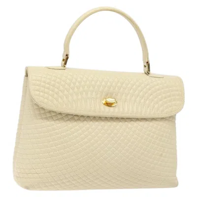 Pre-owned Bally Vintage Flap Handbag Quilted Leather Leather Handbag () In White