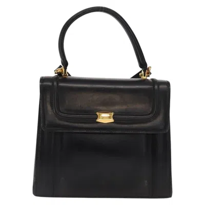 Pre-owned Bally Vintage Handbag Leather Leather Handbag () In Black