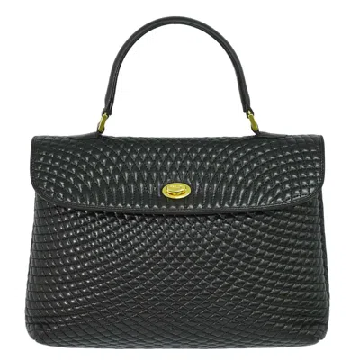 Pre-owned Bally Vintage Handbag Leather Leather Handbag () In Black