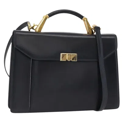 Pre-owned Bally Vintage Handbag Leather Leather Handbag () In Blue