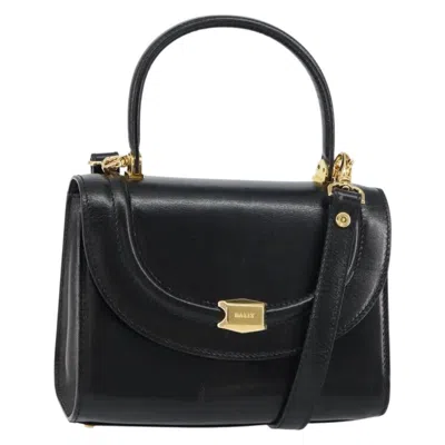Pre-owned Bally Vintage Handbag Leather Leather Handbag () In Black