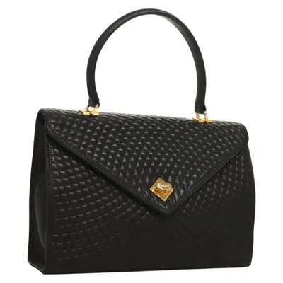 Pre-owned Bally Vintage Handbag Quilted Leather Leather Handbag () In Black