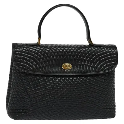 Pre-owned Bally Vintage Handbag Quilted Leather Leather Handbag () In Black