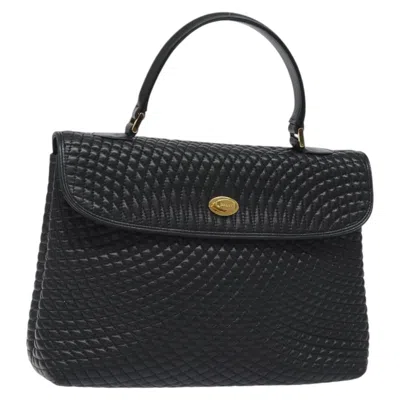 Pre-owned Bally Vintage Handbag Quilted Leather Leather Handbag () In Black