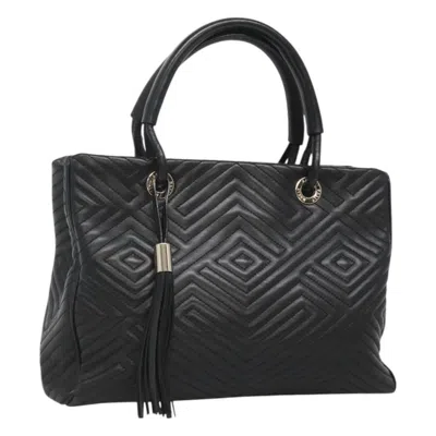Pre-owned Bally Vintage Handbag Quilted Leather Leather Handbag () In Black