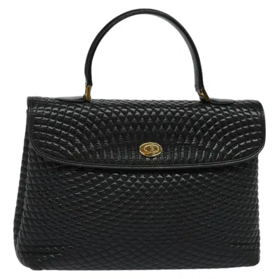 Pre-owned Bally Vintage Handbag Quilted Leather Leather Handbag () In Black