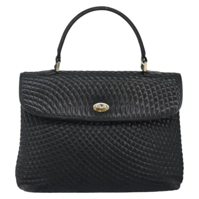 Pre-owned Bally Vintage Handbag Quilted Leather Leather Handbag () In Black