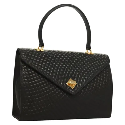 Pre-owned Bally Vintage Handbag Quilted Leather Leather Handbag () In Black