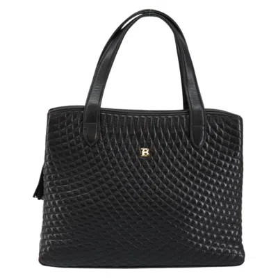 Pre-owned Bally Vintage Handbag Quilted Leather Leather Handbag () In Black