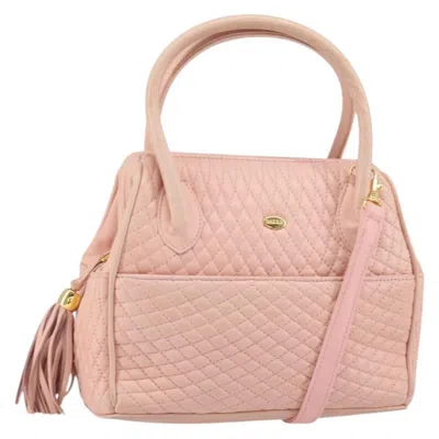 Pre-owned Bally Vintage Handbag Quilted Leather Leather Handbag () In Pink