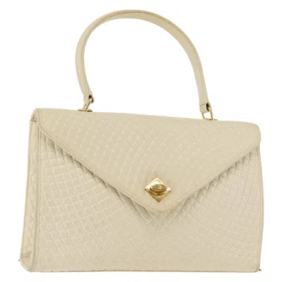 Pre-owned Bally Vintage Handbag Quilted Leather Leather Handbag () In Sand