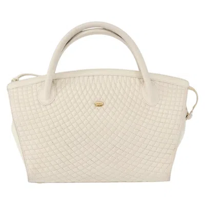 Pre-owned Bally Vintage Handbag Quilted Leather Leather Handbag () In White