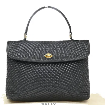 Pre-owned Bally Vintage Handbag Quilted Leather Leather Handbag () In Black