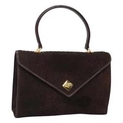 Pre-owned Bally Vintage Handbag Quilted Suede Suede Handbag () In Brown