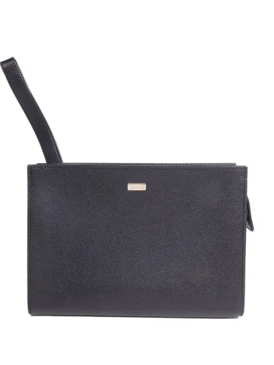 Pre-owned Bally Vintage Leather Clutch Bag In Black