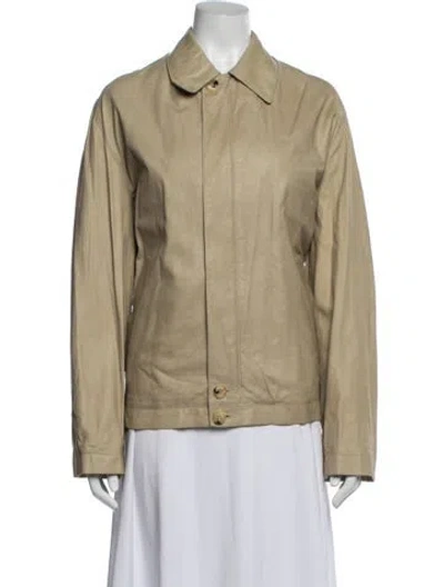 Pre-owned Bally Vintage Leather Jacket In Neutrals