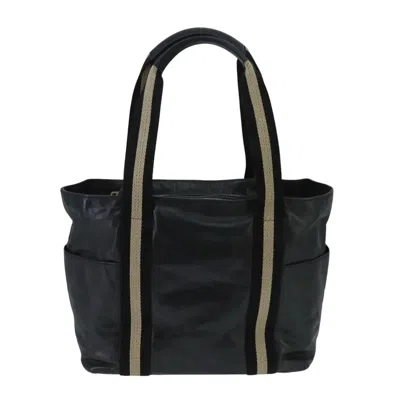 Pre-owned Bally Vintage Leather Leather Tote Bag Bag () In Black