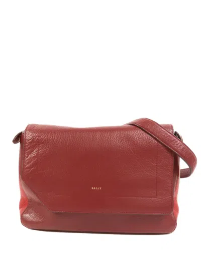 Pre-owned Bally Vintage Leather Shoulder Bag In Red